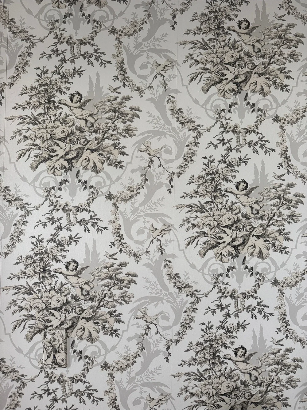 Norwall Prepasted Solid Vinyl Floral Angel Wallpaper Roll – 20.7” x 10.9 Yds